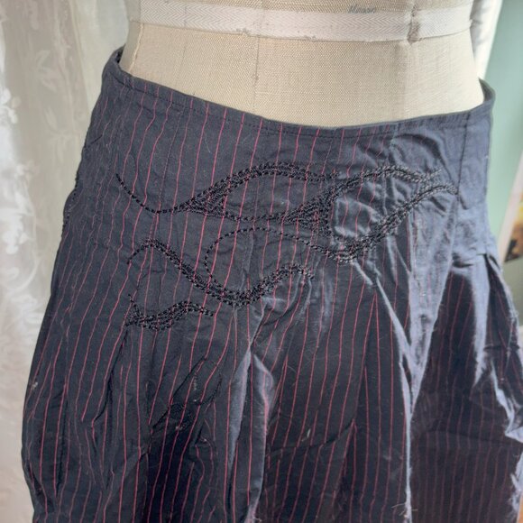Punk Alternative Striped Midi Skirt - Picture 2 of 3
